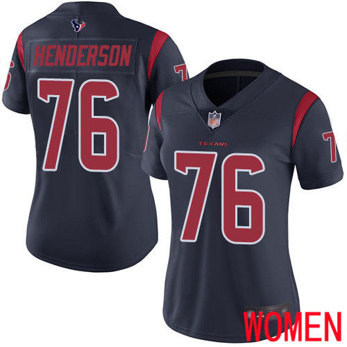 Houston Texans Limited Navy Blue Women Seantrel Henderson Jersey NFL Football #76 Rush Vapor Untouchable